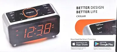 ITOMA Radio Alarm Clock App Control Bluetooth FM Dual Alarm Night Light SMART • £21.02