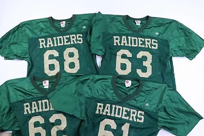 Vintage 90s Rawlings Mens XL Raiders Mesh Crop Football Jersey Green Halloween • $22.45