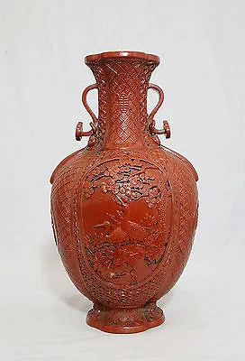 Chinese  Monochrome  Red  Glaze  Porcelain  Vase  With  Mark    M634 • $988.88