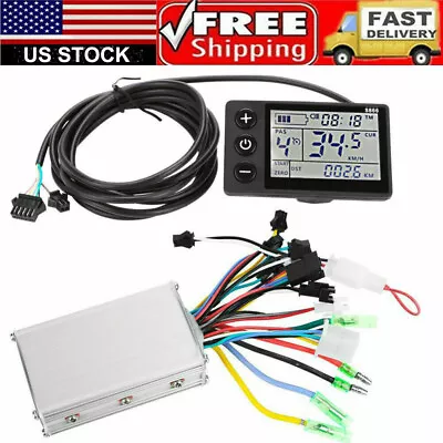 $37.79 • Buy 3648V LCD Panel Electric Bicycle E-bike Scooter Brushless Motor Controller Kit