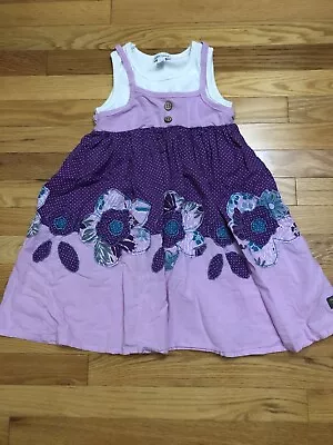 Dress Sleeveless NAARTJIE Lavender VGUC Sz 7 Dress Sundress 100% Cotton Floral • $18.29