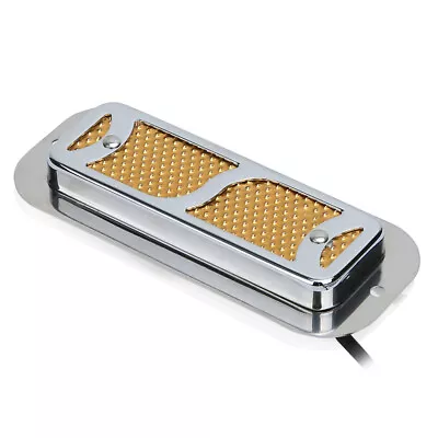 Gold Foil S Grill Surface Mount Alnico V Single Coil Guitar Pickup 6K - Chrome • $87.99