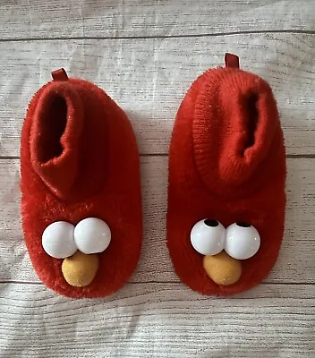 Sesame Street Elmo Plush Toddler Slippers - Size L 7-8 Toddler • $12