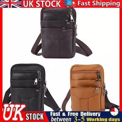 £8.89 • Buy Men Leather Waist Bag Shoulder Crossbody Bags Retro Mobile Phone Belt Bum Pouch