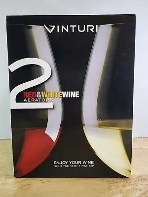 Vinturi Wine Aeration Set Essential Red & White Wine Lovers 2 Count Black White • $59.98