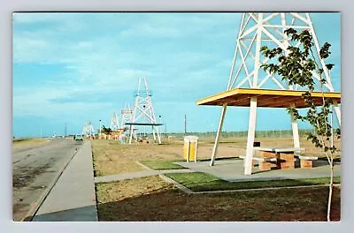 TX-Texas Roadside Park Tables Shaded By Oil Derricks Antique Vintage Postcard • $7.99