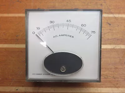 Faria Beede Boat Marine 3” Panel Mount 0-75 AC Amperes Ammeter Gauge • $19.95