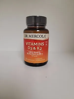 Dr. Mercola; Vitamins D3 & K2; Dietary Supplement; S30 Caps; Exp. 01/25; NEW • $21.50