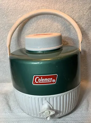 $10 • Buy Vintage Coleman Steel Belted Water Jug Cooler 1 Gallon Hunter Green With Cup