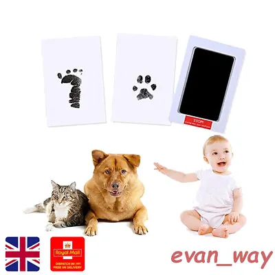 £6.49 • Buy Baby Paw Print Ink Pad Handprint Footprint Kit Cat Dog Pet Stamp Souvenirs Gifts