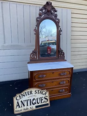 64925 Antique Victorian Marble Top Dresser With Mirror • $695