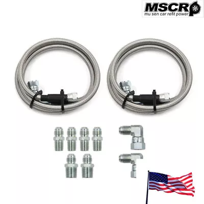 SS Braided Transmission Cooler Hose Lines Fittings For TH350 700R4 TH400 52  • $30