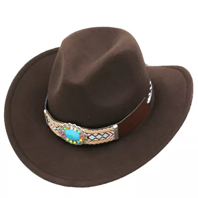 Western Style Cowboy Cowgirl Hat For Kids Boys Girls Fedora Hat With Wide Belt • $12.99