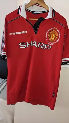 Manchester United 1999 Home Premier League Shirt With Treble Winners Stitching • £170