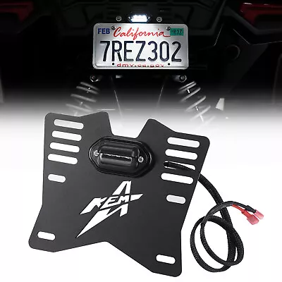 UTV ATV License Plate Holder Led Light Bracket For Polaris Ranger RZR Can-Am X3 • $25.22