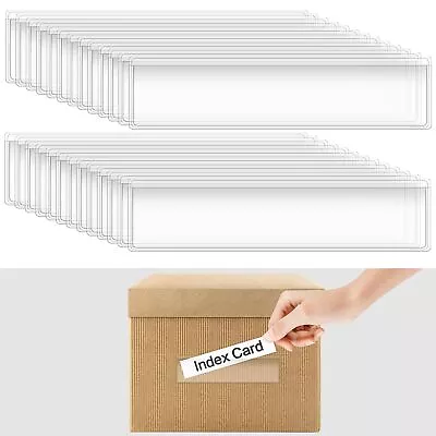 48 Pcs Adhesive Self Index Card Pockets  1.2  X 4.3  Clear Shelf Tag Label H... • $14.76