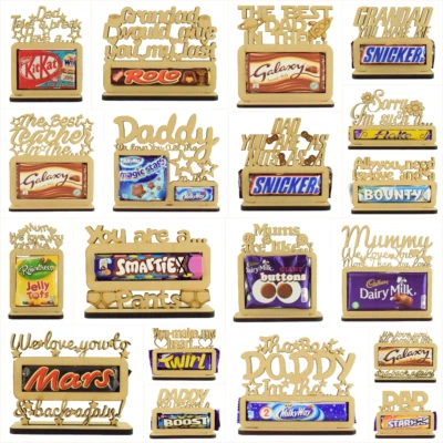 £6.99 • Buy Chocolate Holder DAD BIRTHDAY CHOCOLATE GIFT Stand MUM GIFT Grandma FRIEND GIFTS