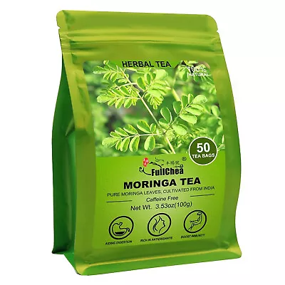 FullChea - Moringa Tea 50 Teabags - Pure & Natural Moringa Leaves Cultivated F • $14.99