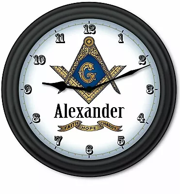 Masonic Freemason Mason Lodge Wall Clock - Freemasonry Home Office - GREAT GIFT • $19.99