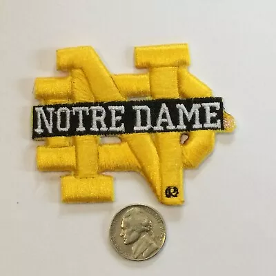 NOTRE DAME FIGHTIN' IRISH Vintage Iron On Embroidered Patch 3” X 2.5” • $5.99