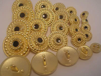 New  Gold Metal Buttons Black Center Sizes  7/8 13/16  5/8   #G5 • $3.99