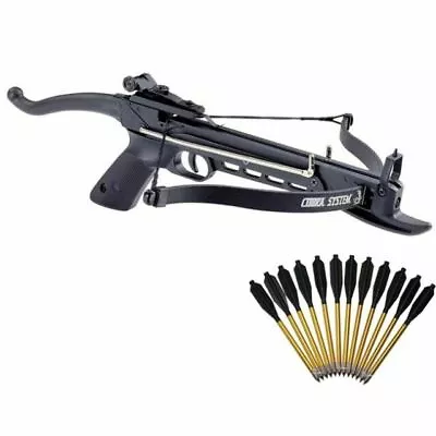 MINI 80 LB SELF COCKING PISTOL CROSSBOW W/ 3 BOLTS ARROWS Hunting Archery Gun • $44.85