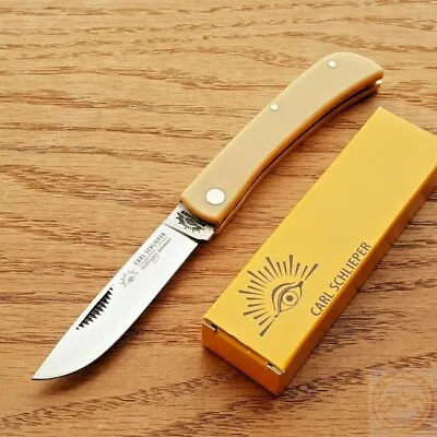 German Eye Clodbuster Folding Knife 3.75  Solingen Steel Blade Celluloid Handle • $68.79