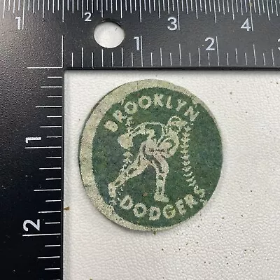Vtg C 1950s BROOKLYN DODGERS Pitcher Green Felt Patch (As-Is-Off-Center) 23RA • $11.04