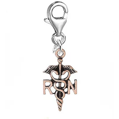 Copper RN Registered Nurse Clip On For Bracelet Charm Pendant For European Charm • $9.99