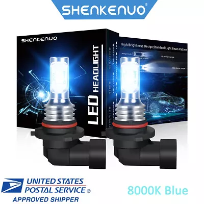 8000K Blue Combo 2Pcs 9005 Front LED Headlight Bulbs High/Low Beam Kit 33000LM • $16.62