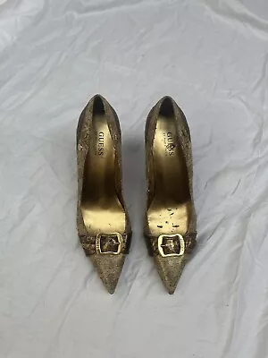 Vintage Guess Buckle 90s Gold Heels • $75