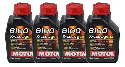 Motul 4 Liters 8100 X-cess Gen2 SAE 5W-40 100% Synthetic Engine Motor Oil 4 X 1L • $47.95