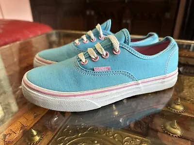 Vans Authentic (Pop) Aquarius/Prism Pink Women’s Shoes Trainers UK Size 3 • £12