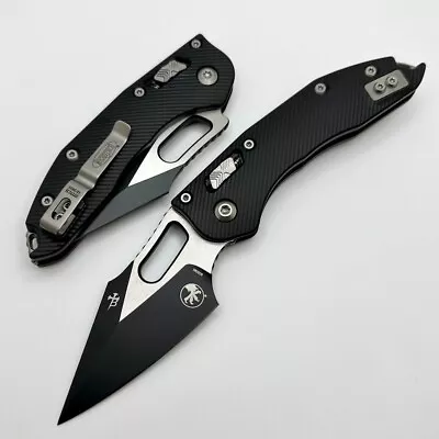 Microtech Knives Manual Stitch RAM LOK Fluted Black Aluminum & Two Tone Blade • $419.99
