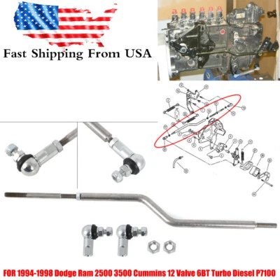 $51.19 • Buy For Dodge Ram 12v Cummins P7100 Accelerator Throttle Body Linkage Rod Ends Set