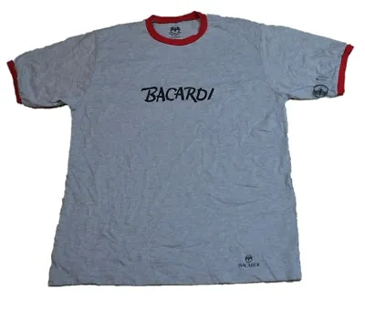 Beautiful Bacardi USA T-Shirt Grey-Red Size L  • £13.75