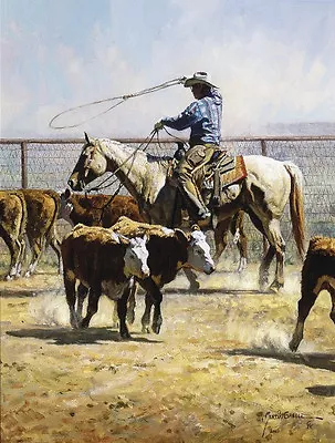 Martin Grelle IN THE TEXAS DUST Signed & Numbered CANVAS GICLEE'  W/coa  • $599.99