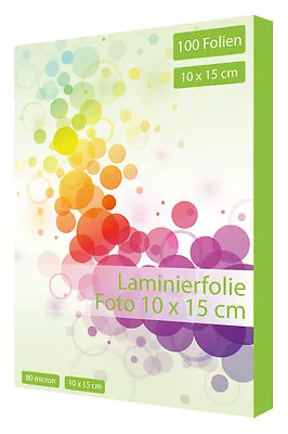 100 X Laminating Pouches Din A6 10x15cm 80 Micron Premium Qualty Laminating Film • £8.95