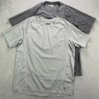 LOT OF 2 Mondetta Shirt Men Medium Gray Short Sleeve Performance Tee • $9.98