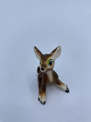 Vintage Miniature Bone China Deer Fawn Figurine Dollhouse Diorama Curio • $10