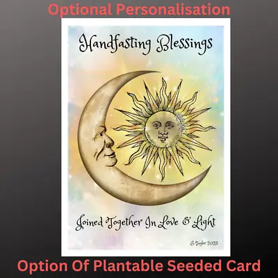 Handfasting Blessings Card Personalise & Seed Love & Light Wicca Pagan Wedding • £2.99