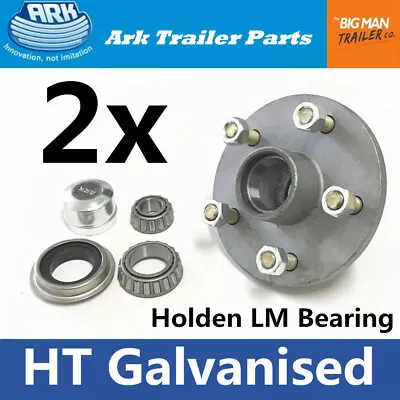 ARK Trailer 2x Hubs Galvanised HT 5 Stud Lazy Hub Bearings Holden LM HT150G • $95