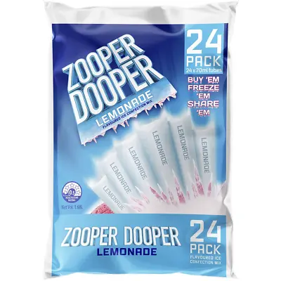 Zooper Dooper Ice Blocks Frozen Lemonade Sticks 24 Pack • $17