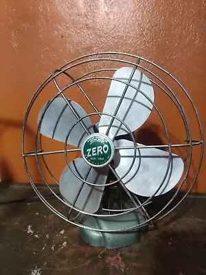 Vintage Mcgraw Zero Green Fan Model 1265r 55w Industrial Cage Prop - Works Great • $95