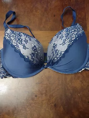 Victoria Secret Padded Demi 36c Navy Blue Underwire • $16.99