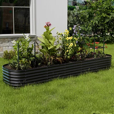 Galvanised Raised Bed Garden Outdoor Elevated Planter Box For Flowers Herbs Vegs • £10.95