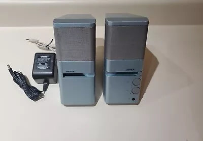 BOSE MediaMate Computer Speakers Personal Stereo Ice Blue Pair Tested • $49.95