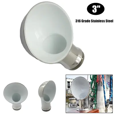 US 3  316 Grade Stainless Steel Round White Cowl Vent Marine Boat Yacht Ship Kit • $90.99