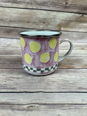 Vintage McKenzie Childs Enamel Mug Cup Chicken Design • $34.99