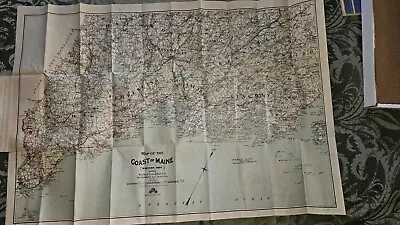 1893 Map Of Coast Of Maine Eliot To Lincolnville Walker Litho • $45